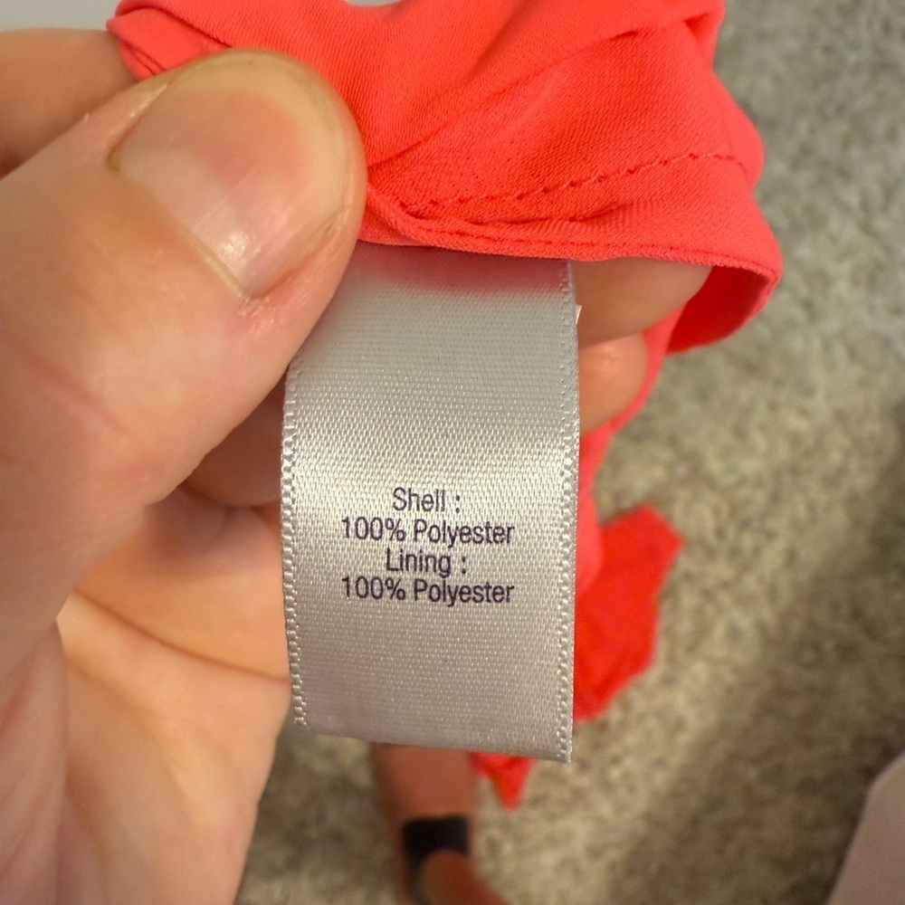 2/$30 Jennifer Lopez - Vibrant Coral Ruffle Maxi High Low Dress - Isla del Sol - Picture 7 of 9